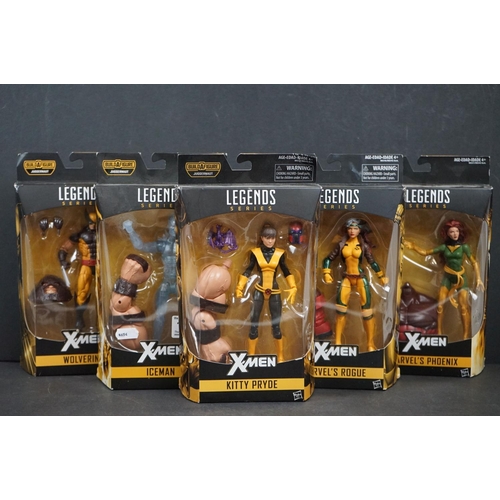 1034 - 5 x Boxed Hasbro Marvel Legends Series X-Men action figures to include Iceman, Marvel's Rogue, Marve... 