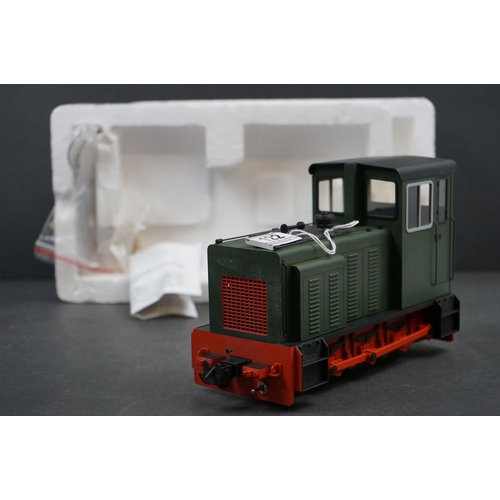 122 - British Model Supply Baguley Drewry Diesel O scale electric 0-6-0 locomotive in green/black/red live... 