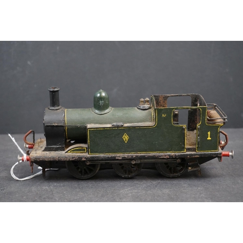 123 - Two O gauge locomotives to include Hornby 0-4-0 LMS 2270 in maroon and an unmarked 0-6-0 in green, d... 