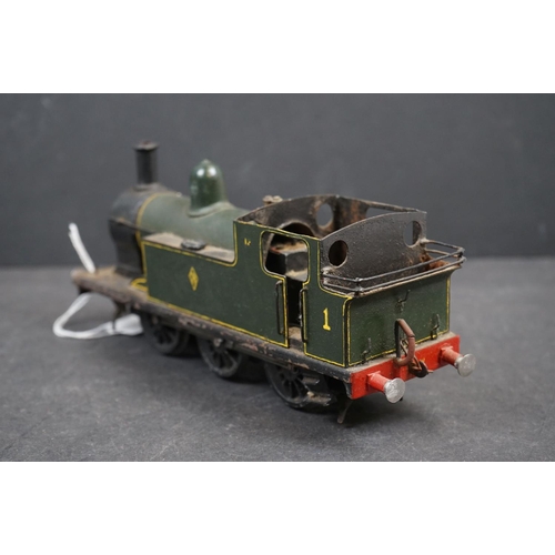 123 - Two O gauge locomotives to include Hornby 0-4-0 LMS 2270 in maroon and an unmarked 0-6-0 in green, d... 