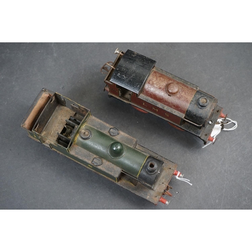 123 - Two O gauge locomotives to include Hornby 0-4-0 LMS 2270 in maroon and an unmarked 0-6-0 in green, d... 