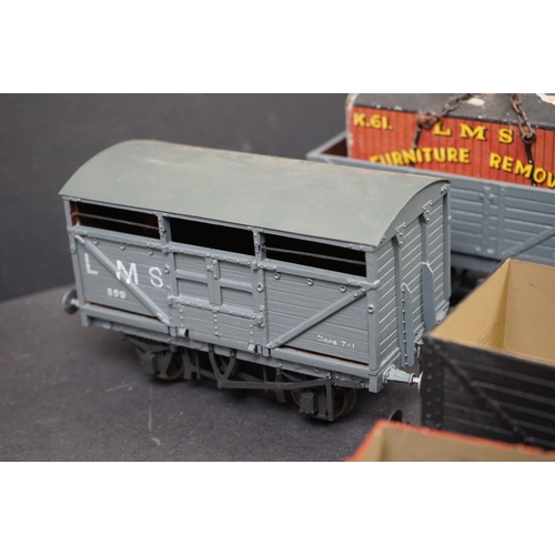 127 - 21 O gauge items of rolling stock to include Aitch, scratch built, kit built etc, various trucks and... 