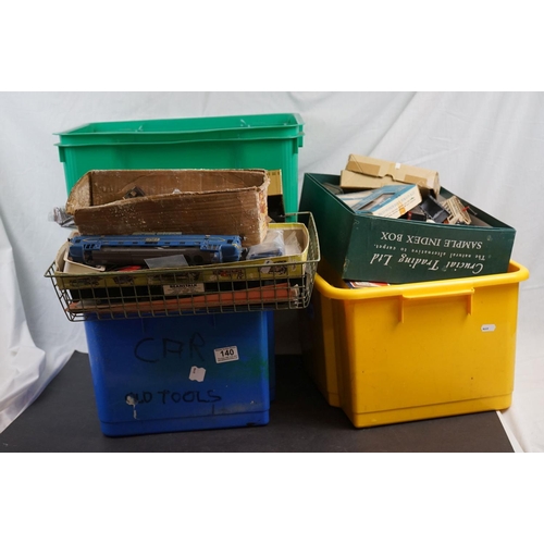 140 - Large quantity of model railway accessories to include track, Power Unit, rolling stock, spares and ... 