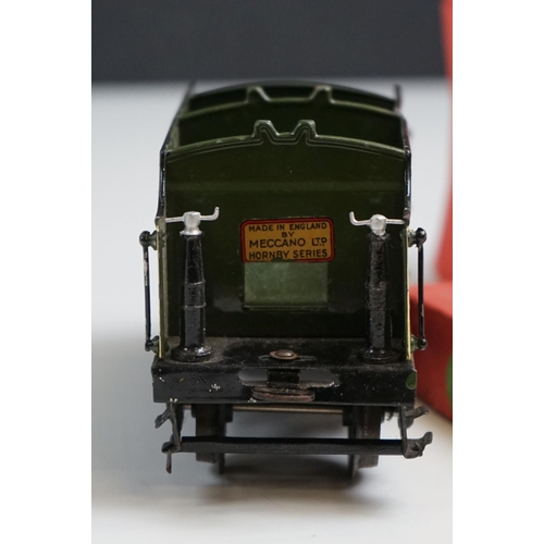 146 - Hornby O gauge Eton 4-4-0 electric locomotive with a boxed No 2 Special Tender, showing paint wear,