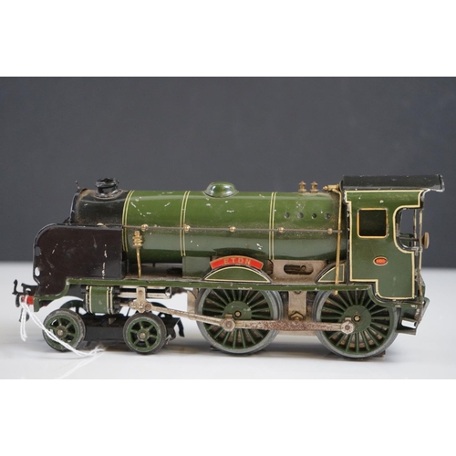 146 - Hornby O gauge Eton 4-4-0 electric locomotive with a boxed No 2 Special Tender, showing paint wear,