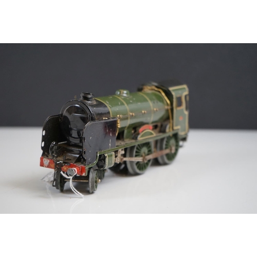 146 - Hornby O gauge Eton 4-4-0 electric locomotive with a boxed No 2 Special Tender, showing paint wear,