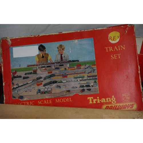 156 - Quantity of boxed Triang OO gauge model railway to include Complete Station Set, REX train set with ... 