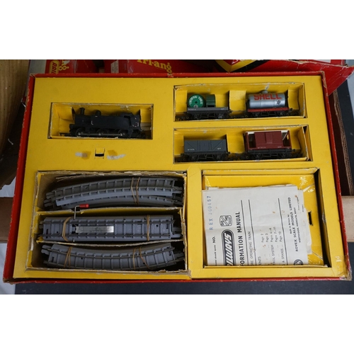 156 - Quantity of boxed Triang OO gauge model railway to include Complete Station Set, REX train set with ... 