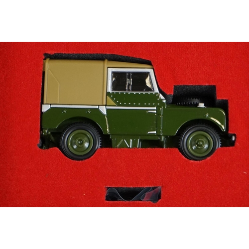 247 - Five boxed Britains farm models to include 08735 Land Rover Series I, 00172 Marshall M Tractor, 0871... 