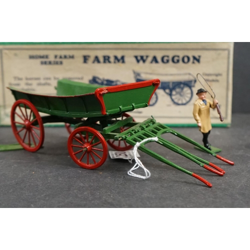 250 - Boxed Britains Home Farm Series No 5F Farm Wagon, with farmer, vg with gd box