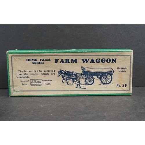 250 - Boxed Britains Home Farm Series No 5F Farm Wagon, with farmer, vg with gd box