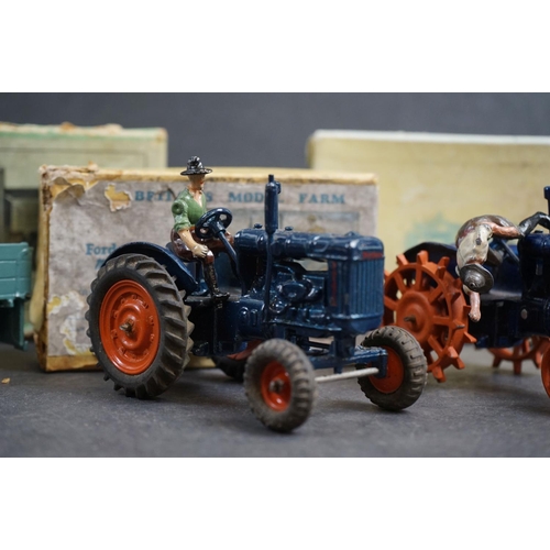 251 - Three boxed Britains farm diecast vehicles to include No 60F Six wheeled Lorry (repainting and flatb... 