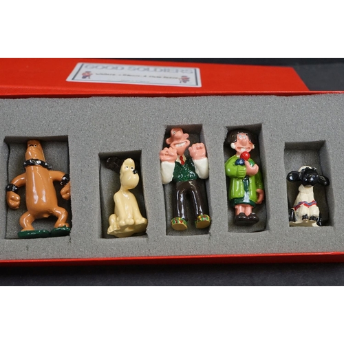 256 - Four boxed Good Soldiers Wallace & Gromit metal figure sets to include The Wrong Trousers x 2, A Clo... 