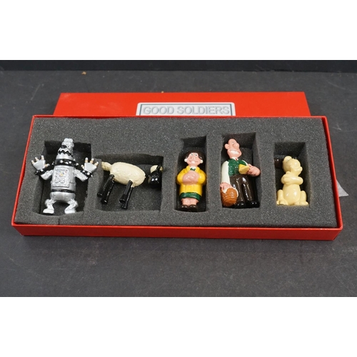 256 - Four boxed Good Soldiers Wallace & Gromit metal figure sets to include The Wrong Trousers x 2, A Clo... 