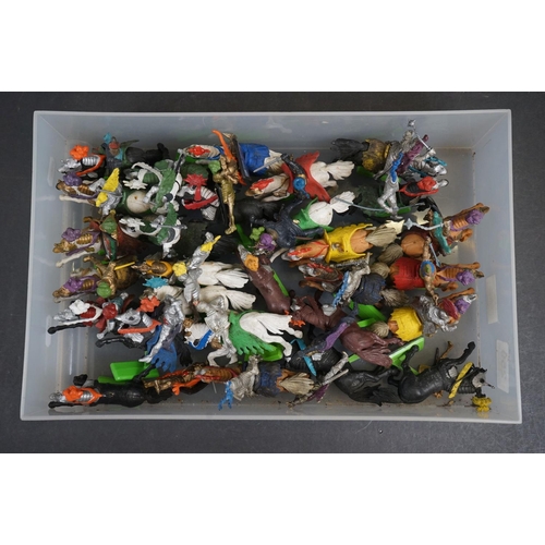 259 - 28 x Playworn Britains Deetail plastic and metal Knights on Horseback