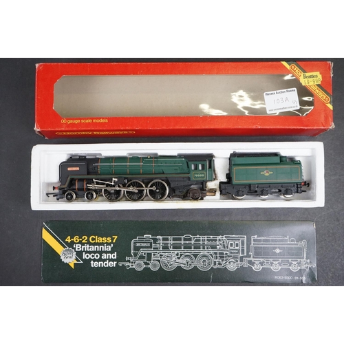 103A - Two boxed OO gauge Hornby locomotives to include R053 4-6-2 Princess Loco green livery and R063 BR L... 