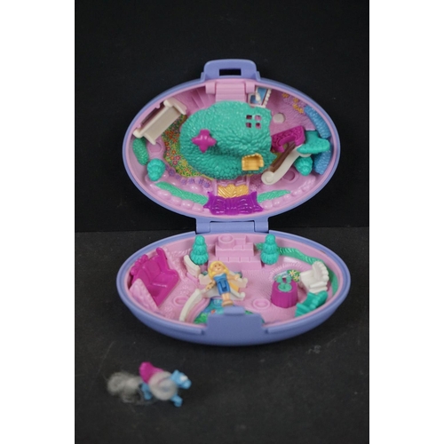 1048 - Seven Bluebird Polly Pocket playsets and figures to include Precious Puppies, Boutique Suitcase, etc... 