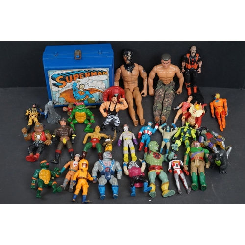 1066 - 30 x Circa 80's - 90's playworn action figures to include LJN Thundercats, Kenner The Real Ghostbust... 