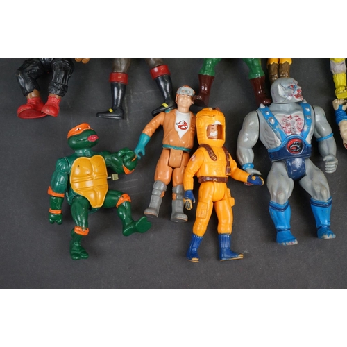 1066 - 30 x Circa 80's - 90's playworn action figures to include LJN Thundercats, Kenner The Real Ghostbust... 