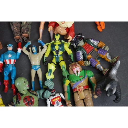 1066 - 30 x Circa 80's - 90's playworn action figures to include LJN Thundercats, Kenner The Real Ghostbust... 