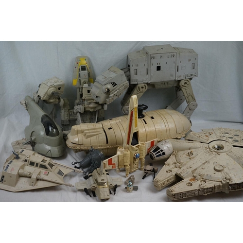 1068 - Star Wars - 12 x Original Kenner Star Wars vehicles to include Millennium Falcon, AT-AT, 2 x AT-ST, ... 