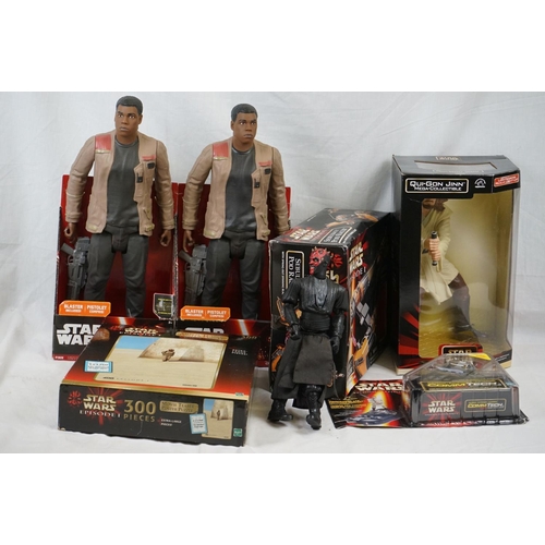 1069 - Star Wars - Five boxed and carded Star Wars action figures to include Applause Qui-Gon Jinn Mega Col... 