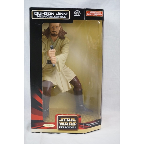 1069 - Star Wars - Five boxed and carded Star Wars action figures to include Applause Qui-Gon Jinn Mega Col... 