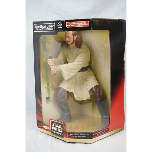 1069 - Star Wars - Five boxed and carded Star Wars action figures to include Applause Qui-Gon Jinn Mega Col... 