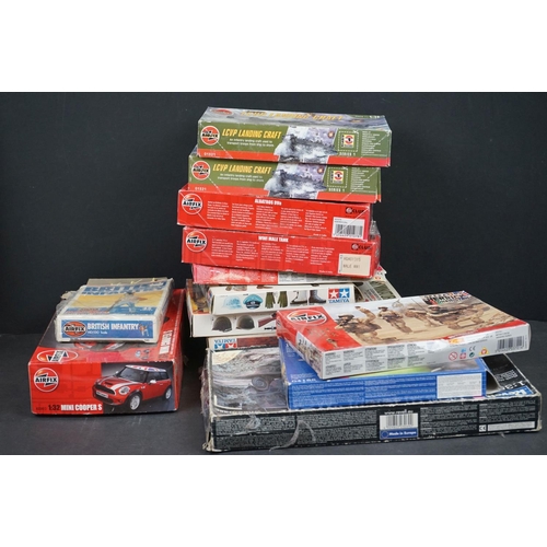 1078 - 14 x Boxed unbuilt plastic model kits to include 8 x Airfix featuring A03701 1:48 British Forces Inf... 