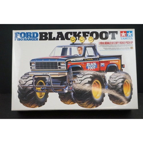 1083 - Boxed Tamiya 5858 1:10 Ford F150 Ranger Blackfoot remote control Off Road Pick-Up model kit, chassis... 