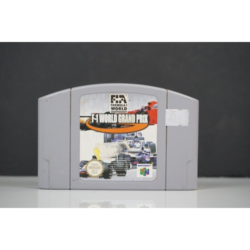 1088 - Retro Gaming - Four Nintendo 64 N64 cartridges featuring F1 Pole Position 64, F-1 World Grand Prix, ... 