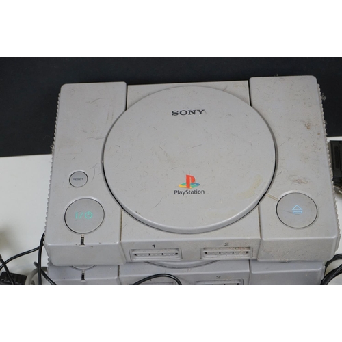 1089 - Retro Gaming - Two Sony Playstation One PS1 Consoles (untested) with cables, plus 2 games to include... 