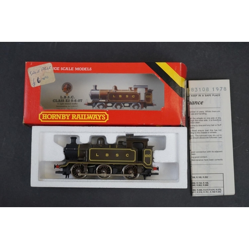 113 - Two boxed Hornby OO gauge locomotives to include R353 LBSC 0-6-0T Loco and GWR 0-4-0 Tank No 101 plu... 