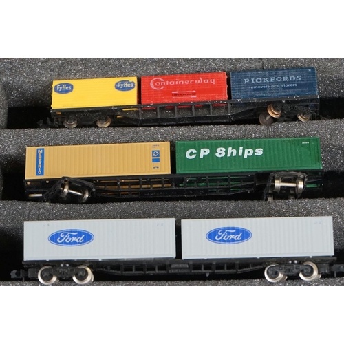 117 - 64 N gauge items of rolling stock contained within 3 x flight cases, includes Peco, Graham Farish, G... 