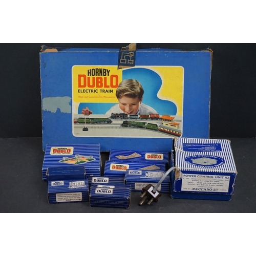 118 - Boxed Hornby Dublo EDP15 Silver King Passenger Train set with locomotive, 2 x coaches and track plus... 