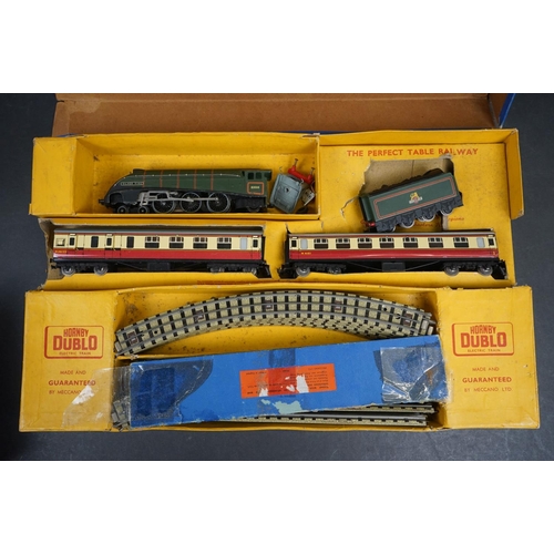 118 - Boxed Hornby Dublo EDP15 Silver King Passenger Train set with locomotive, 2 x coaches and track plus... 