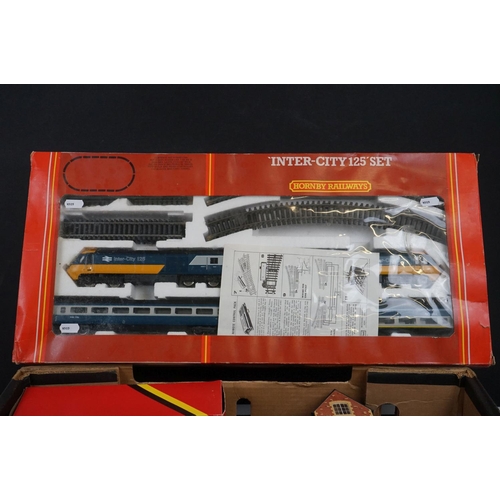 157 - Boxed Hornby OO gauge R541 Inter City 125 train set plus a quantity of OO gauge model railway to inc... 