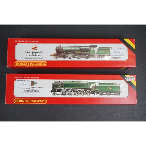 163a - Two boxed Hornby OO gauge locomotives to include R065 BR 2-10-0 Evening Star and R078 GWR 4-6-0 King... 