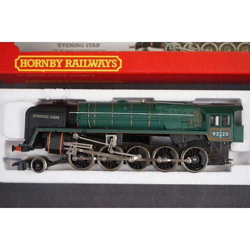 163a - Two boxed Hornby OO gauge locomotives to include R065 BR 2-10-0 Evening Star and R078 GWR 4-6-0 King... 