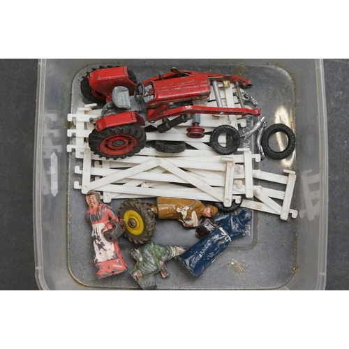 266 - Collection of mainly farmyard related playworn diecast models to include Corgi, Timpo, Britains, etc... 