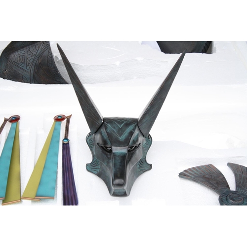 1043A - Boxed life size Chronicle Collectables Stargate Anubis helmet model with stand, electronics untested... 