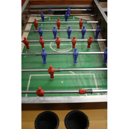 292 - A large vintage pub / club football table by Turniertisch, measures approx 156cm x 96cm.