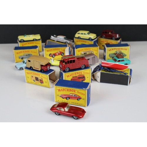 1652 - 12 Boxed Matchbox 75 Series diecast models to include 7 Ford Anglia, 17 Metropolitan Taxi, 23 Carava... 