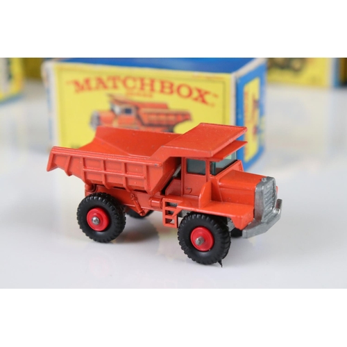 1654 - Ten boxed Matchbox 75 Series diecast commercial models to include 48 Dodge Dumper Truck, 21 Foden Co... 