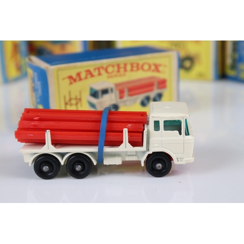 1654 - Ten boxed Matchbox 75 Series diecast commercial models to include 48 Dodge Dumper Truck, 21 Foden Co... 