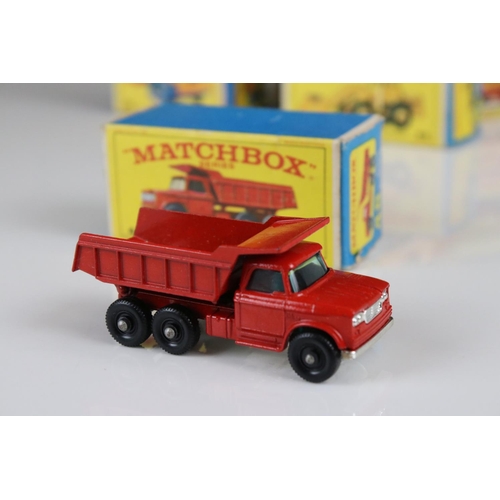 1654 - Ten boxed Matchbox 75 Series diecast commercial models to include 48 Dodge Dumper Truck, 21 Foden Co... 