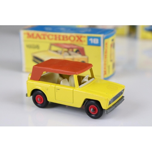 1655 - Ten boxed Matchbox 75 Series diecast models to include 25 Ford Cortina, 52 BRM Racing Car, 53 Ford Z... 