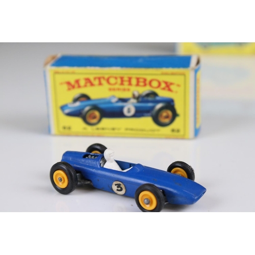 1655 - Ten boxed Matchbox 75 Series diecast models to include 25 Ford Cortina, 52 BRM Racing Car, 53 Ford Z... 