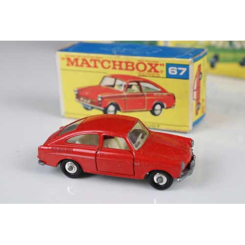 1656 - Ten boxed Matchbox 75 Series diecast models to include 46 Mercedes 300 SE Coupe, 72 Standard Jeep, 6... 