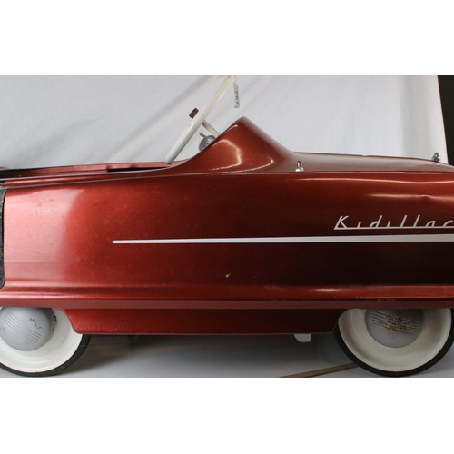 267 - Garton Kidillac pedal car in brown, with metal wheels, chain drive and spare wheel, some paint chips... 